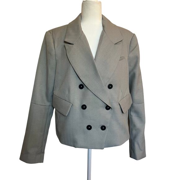 NEW‎ Free People Betty Solid Blazer size large grey - Picture 2 of 8